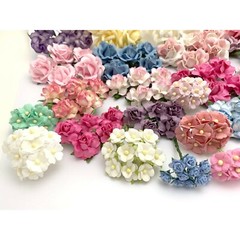200 Assortment Colors Paper Flower Wedding bouquet Scrapbook TH/8MixA-A1