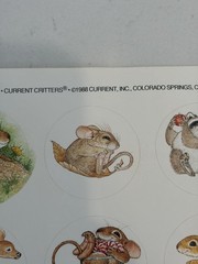 Vintage Current Critter 1988 Stickers Two Sheets Raccoon Fawn Frog Mouse Etc.