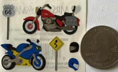 MOTORCYCLE Foil Stickers(14pc)Mrs. Grossman’s•Riding•Helmet•Speed •Route 66•Road