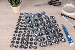 (10 Packs) Chalkboard Theme Letter Sticker – 144-Pack Round Alphabet Labels