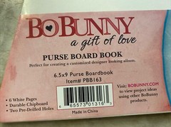 BoBunny 6.5×9 Purse Board Book Scrapbook Custom Designer Album DIY 6pg Chipboard