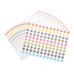 15Sheet Paw Print Stickers 0.35″ Multicolor 1800Pcs Self-Adhesive Dog Paw Label
