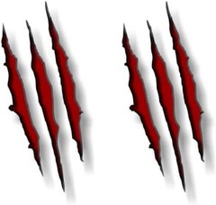 Dinosaur Claw Marks Vinyl Decals – Waterproof 2-Pack for Cars & Walls, 6»x13»