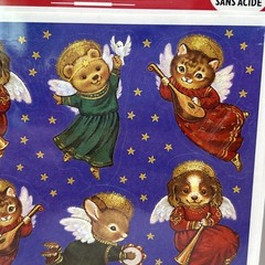 Vintage Set of 9 Sheets Hallmark Adorable Animal Angels Minstrels Stickers NIP