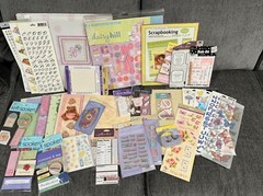 Large Baby Girl Pink Scrapbook Lot: Book, Sheets, Papers, Stickers & More. NEW