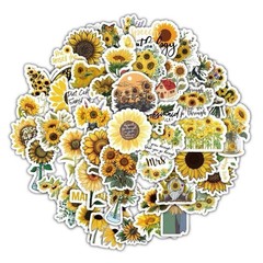 100 Pcs Random Inspirational Sunflower Vinyl Waterproof Stickers