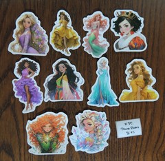 Cute or Realistic- Princess Stickers -10 PCs- 10 style options! See Description