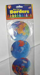 HYGLOSS-Die Cut Borders-GLOBE-12 Strips Each of 3″ x 36″-Made In USA/A3-683