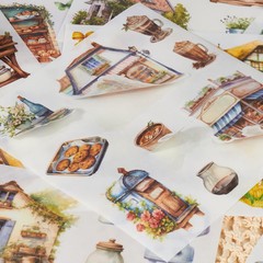 Garden Journal Stickers for Junk Journal Supplies, 50 Sheets Precut Watercolor W