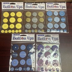 Sticko Button Ups Adhesive Buttons 5 packages different colors