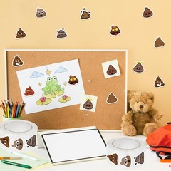 500PCS Poop Stickers 10 Styles Sticker Rolls Funny Meme Stickers Poop Party F…