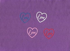 HEART Love die cuts scrapbook cards