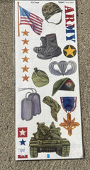 5 X 12″ NRN DESIGNS STICKERS: USA ARMY GEAR TANK CANTEEN
