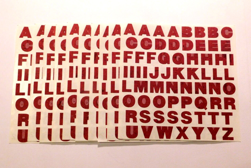 Mrs. Grossman’s Stickers Lot of 10 Sheets ~Papier Alphabet Bordeaux ~2003 6×6
