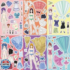 24 Sheet Princess Dress Stickers Make Your Own Princess Sticker for Kids 3+,