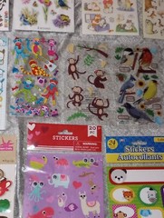 Lot Stickers Autocollants Animals Birds Cats Dogs Monkeys Fox Owl 68 SHEETS NEW