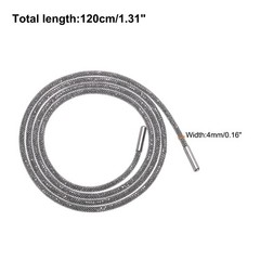 4mm x 120cm Rhinestone Tube Rope Bling Crystal White Mesh Mineral Gray Diamonds