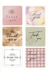 500 pcs Sticker Seals Roll Thank You 1.2″ Square #B Semi Gloss Self Adhesive NEW