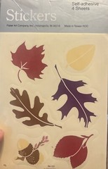 Vintage Thanksgiving Stickers 4 Pkgs Turkey Pilgrims Ship Indian Leaves AEC