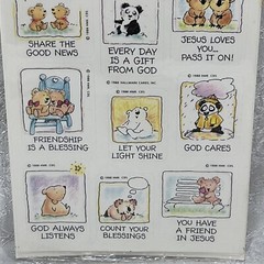 Vintage Hallmark Stickers Bears Panda Koala Polar God Jesus New 4 Sheets 1998