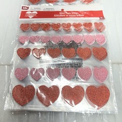 16 Packs of 32 Heart Glitter Foam Stickers Red & Pink 512 Total Stickers