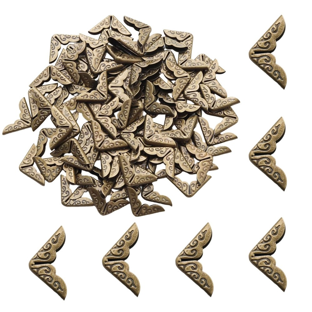 100 Pcs 15mm Bronze Metal Book Corner Protectors Vintage Photo Corner Protector