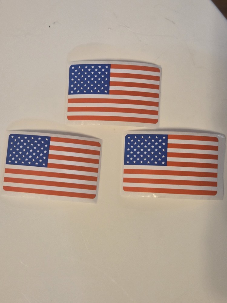 USA American Flag Stickers 3 Count 1.25″ x 2″