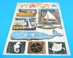 Beach & Tropical Vacation Pop Up Dimensional Sticker Sheet