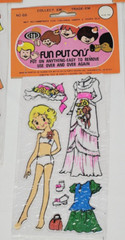 4 Vtg Stick On Girl Doll Theme 1970s Bella Fun Put Ons Sealed NOS New Lot
