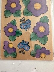 Provo Craft Clear Background Designer Stickers Purple Flowers Scrapbooking Craft