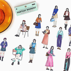 120Pcs Scrapbook Stickers Character Handbook Scrapbooking Junk Journal Crafts Em