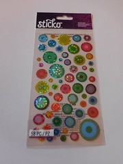 Scrapbooking Crafts Stickers Sticko Colorful Bubbles Circles Sparkly Blue Red