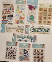 JOLEE’S BOUTIQUE K&Co Momenta Lot Of 10 Scrapbooking Stickers BEACH OCEAN