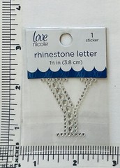 Letter Y Rhinestone Sticker 1.5″ Clear Silver Glitter Scrapbook Monogram Bling
