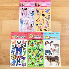 Vintage Sandylion Stickers Lot Barbie Butterflies Girls Softball Country Cows