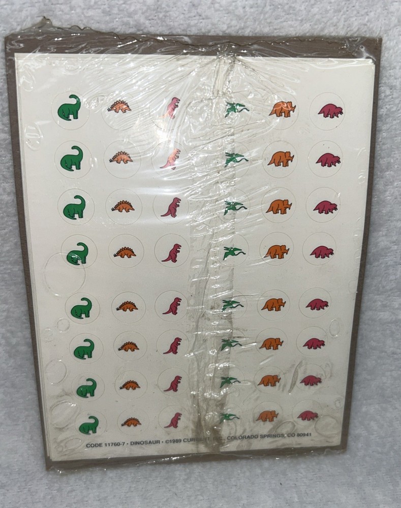 1989 Current Dinosaur Stickers, Small, Multiple Sheets, Factory Sealed