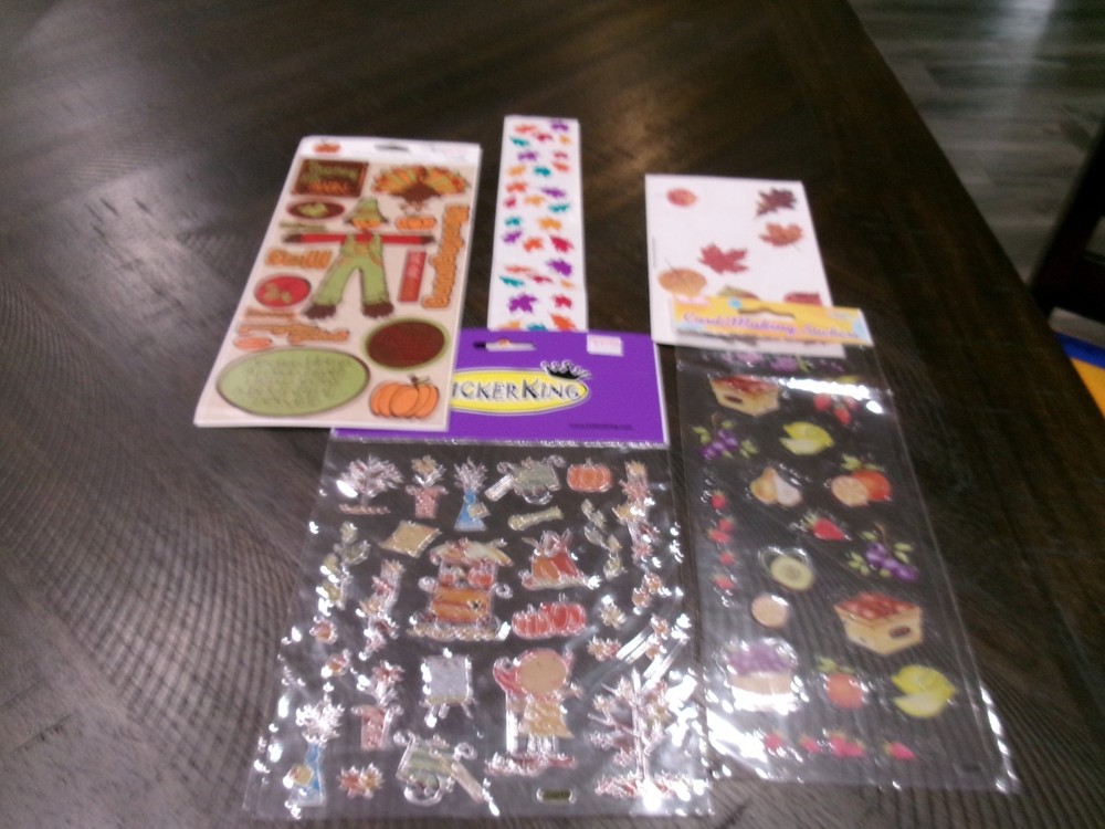 Mixed Lot Of Thanksgiving/Fall Theme Stickers, Scrapbooking/Crafts, New & Used