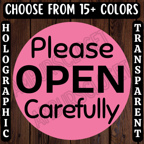 40 CAUTION STICKERS 2″ ROUND LABELS SEAL SHIPPING SUPPLIES PLEASE OPEN CAREFULLY