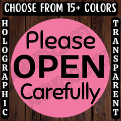 40 CAUTION STICKERS 2″ ROUND LABELS SEAL SHIPPING SUPPLIES PLEASE OPEN CAREFULLY