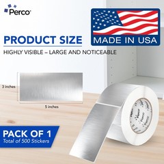 Perco Metallic Silver Sticker Labels 3×5″ Roll