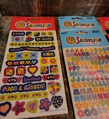 Vintage Sandylion Sparkle Letter Heart Memo Big Sticker Lot Scrabook Frames NOS
