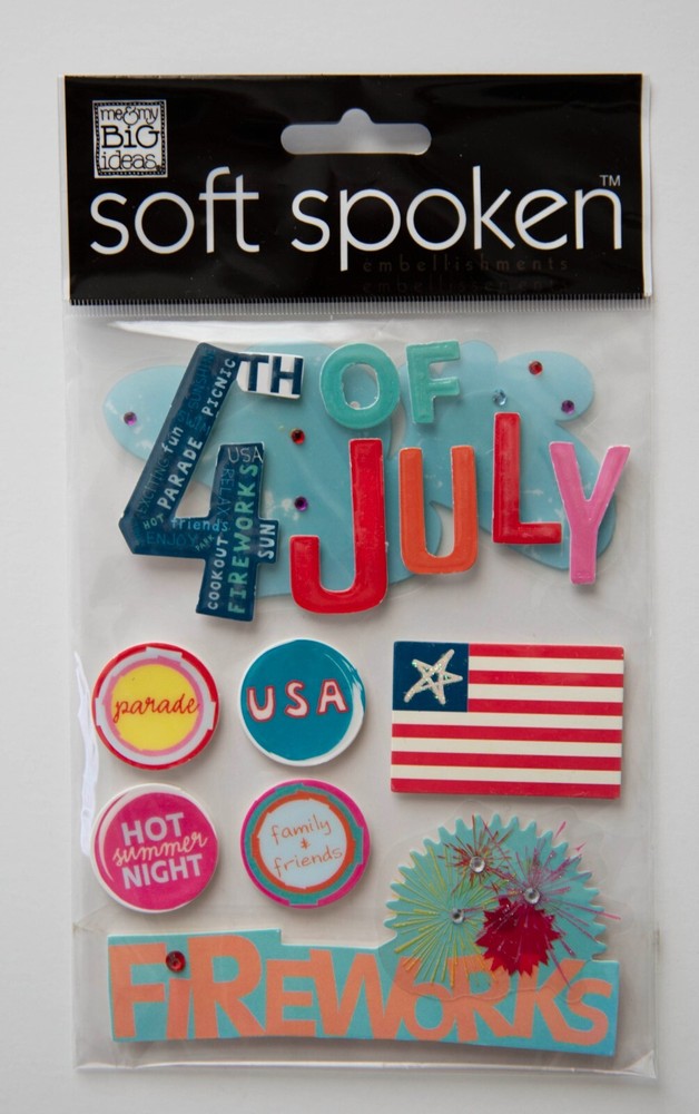 Soft Spoken, Making Memories & K & Company Stickers! 4th of July Theme, You Pick