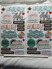 NEW American Crafts Thickers Shine Bright 46 Sentiments Spanish/English 2 Pkges