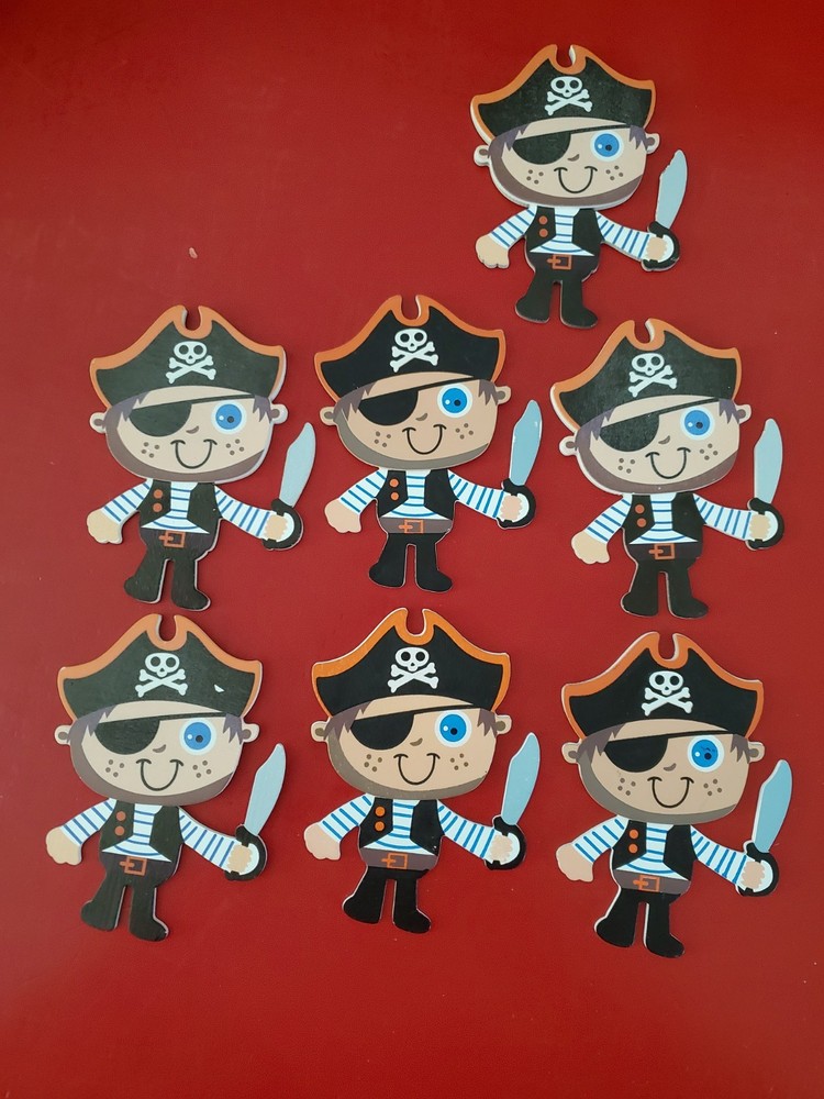 7 Woodpile Fun Pirate Boy Painted Wood Shape NEW from Hobby Lobby