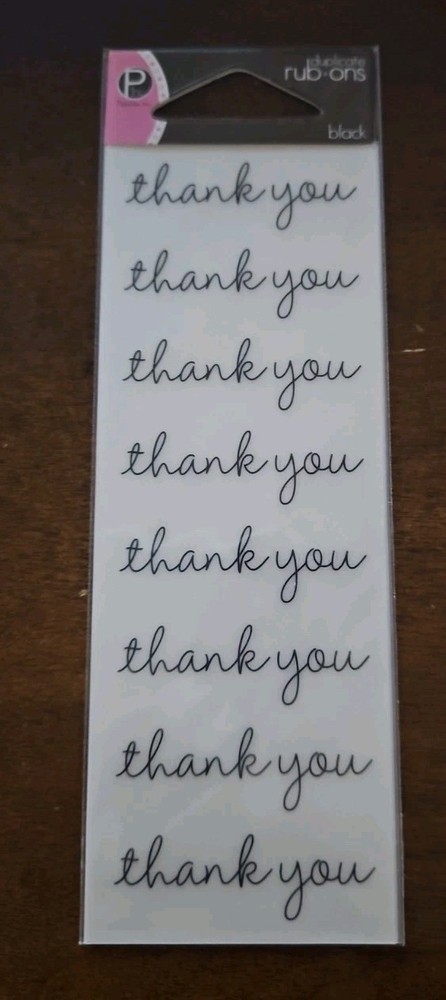 Pebbles Inc. Duplicate Rub-Ons ~ Black ~ thank you ~ Scrapbooking Crafts