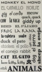 ANIMALS IN SPANISH/ENGLISH Rub-On Words(Approx.4.5″x 7.75″)Piggy Tails•El Gato