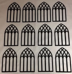 Tim Holtz Die Cuts * Cathedral Window * Set of 12 * Black or White Cardstock
