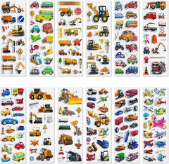 400+ Cars and Truck Stickers for Kids, 24 Sheets Construction Birthday Party Fav
