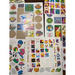 Vintage Sticker Collection Assorted Themes Designs Retro Graphics Classroom