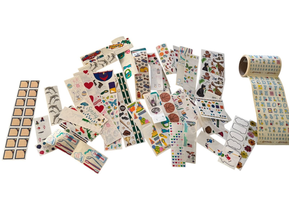 Vintage Sandy Lion Alphabet Letter Sticker Roll Animal Seasonal Sports Baby Lot